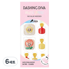데싱디바 매직프레스 패디팁 세트, 쁘띠 플라워, 6세트