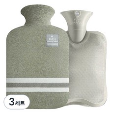 EVER HOUSE Trend 2L 保溫熱水袋 + 針織保護套組 綠色, 3套