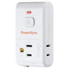 PowerSync 群加 2P + 3P防雷擊三面壁插 TCM12K9, 1個, 9cm, 白色