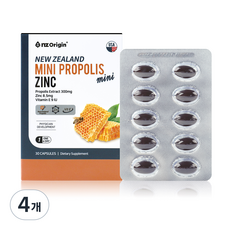nz Origin 迷你蜂膠鋅, 30片, 4個