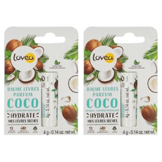 Lovea 乳油木椰子香護唇膏 4g 滋潤保濕 天然成分, 椰子香, 2條