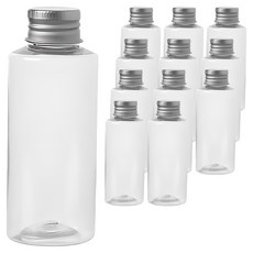 Glassdomae AC100 透明飲料容器 鋁製銀色瓶蓋, 100ml, 12個