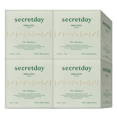 secretday For Nature棉質衛生棉 中(24.5cm) 14片入 2包+大(29cm) 12片入 2包, 1組