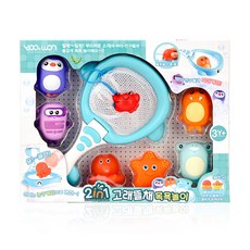 Yuwon 2IN1鯨魚網洗澡玩具, 混色