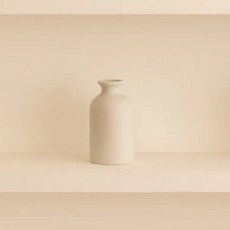 沐慕家居 素色花瓶 直徑7.5cm x 14cm 陶瓷花瓶, 純白色