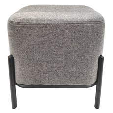 Hampton 漢汀堡 維克方凳, 厚實質感亞麻布面小方凳, 深灰色