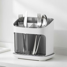 CLLIVING 大容量瀝水餐具筒, 灰色, 1個