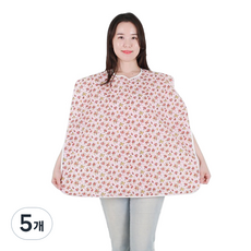 Clean Uniform 成人防水頸掛式圍兜, 紅色玫瑰, 5個