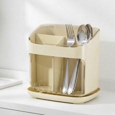 CLLIVING 大容量瀝水餐具筒, 黃色, 1個