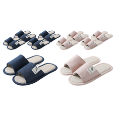 LIFE LANCE 亞麻室內拖鞋 2雙組, 海軍藍色+粉色, 4組