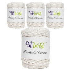 SEVY Phil Twist 加粗馬克拉姆編織線 250g, 7 象牙白, 4個