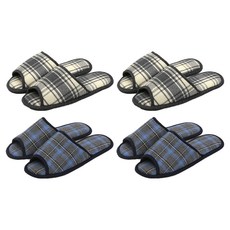 arnaldo bassini 方便清洗好穿的格紋室內拖鞋, 4個, GRAY, NAVY