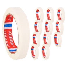 iQIHAN 칼라 마스킹 테이프 흰색 25 mm x 20 m, 12개