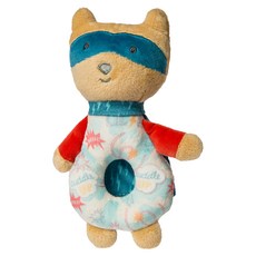 mary meyer 蜜兒 柔軟手搖鈴 100%聚酯纖維 全面安全測試 通過CPSC認證 可安心磨牙啃咬 適用年齡0歲以上, 小英雄, 1個