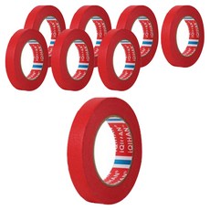 iQIHAN 彩色遮蔽膠帶 紅色 20 mm x 20 m, 8個
