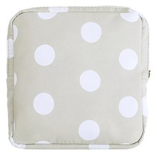 衛生棉收納包/化妝包 3個, 13 x 13cm, 3 灰白圓點
