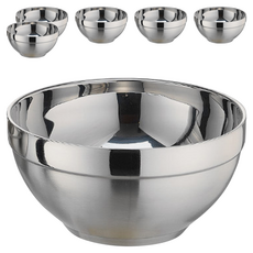 PLUS PERFECT 理想 晶品304不銹鋼雙層碗 不附蓋 16cm, 銀色, 6個