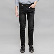 DYJEEN 男式易合身水洗黑色牛仔褲 ME180