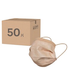 SH 上好生醫 成人平面醫療口罩, 奶茶色, 50片, 1盒