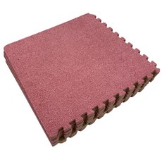 Sonhalmae 素色毛絨巧拼墊 9片+邊框裝飾條 13入, 獨立粉紅色, 1組