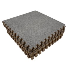 Sonhalmae 素色毛絨巧拼墊 9片+邊框裝飾條 13入, 灰色, 1組