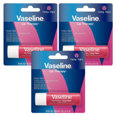 Vaseline 凡士林護唇膏 高效潤澤 保持雙唇水嫩 深層滋潤 修護唇部肌膚 重現光澤, 玫瑰潤色, 4.8g, 3支