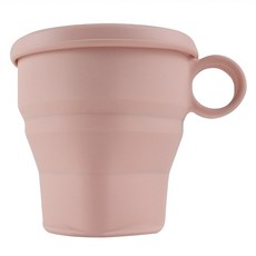 POMiER 鉑金矽膠露營摺疊杯 200ml, 豆沙粉, 1個