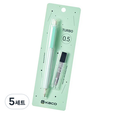 카코 터보 플러스 샤프 샤프심 세트 그린, 0.5mm, 5세트
