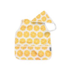 BEBE CHOUETTE 幼兒圖案一體式無袖畫畫衣 + 頭巾套組, 狂熱柳橙