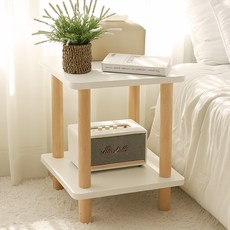 comet 家居實木方形邊桌 400, 白色