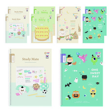 PENPIA 1000 小學彈簧筆記本 圖畫日記 雙面, 10個, 隨機出貨