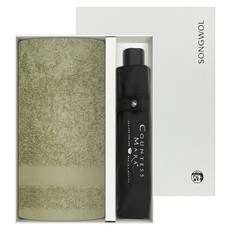 松月毛巾 Jade 210g 40支 精梳棉 + CM 3折碰擊布雨傘禮盒組, 1套, 隨機出貨