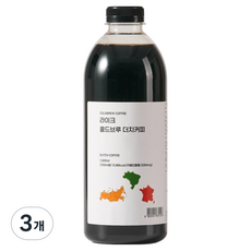 라이크 블랜딩 콜드브루 더치커피, 1L, 3개