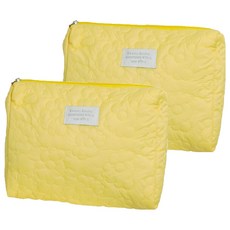 Keulreeora 花卉防水化妝包 其他美妝小物, 黃色, 2個