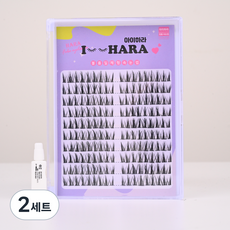 IHara 大容量長款T型假睫毛組, 2套, 黑色