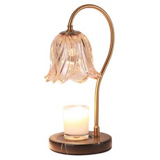 理享家 鈴蘭造型調光定時融蠟燈 + 燈泡 2顆, 黑金剛大理石