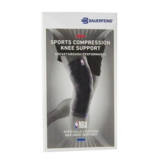 BAUERFEIND 保爾範 NBA聯名款 肢體護具 Sports 壓縮護膝 未滅菌, 黑色, 1個