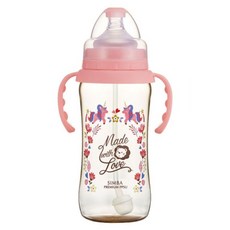 Simba 小獅王辛巴 PPSU自動把手寬口葫蘆大奶瓶, 蜜粉色, 360ml, 1個
