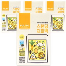 pulito 站立式夾鏈袋, 大(L), 10入, 4個