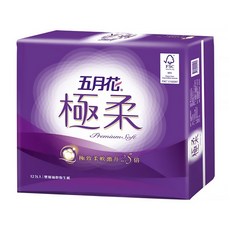 五月花 極柔 頂級抽取衛生紙 110張, 12包, 1袋