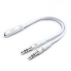 E-books 一母轉二公耳機麥克風音源轉接線 3.5mm, X97, 單一顏色, 1條