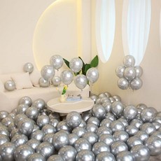 P&B UNITY 金屬圓形氣球 30cm 50入, 30 銀色, 1個