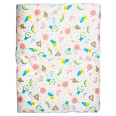 PUKU 藍色企鵝 輕柔印花夏被 幼兒 柔軟舒適 菱形裁製, 派對粉, 1件