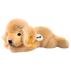 Steiff 德國金耳釦泰迪熊 Lumpi Golden Retriever lying 黃標玩偶, 10cm, 黃色, 1入