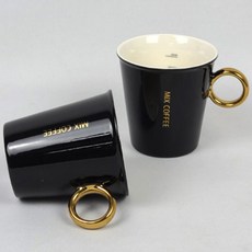 Ua 黃金即溶咖啡杯, 黑色, 2個