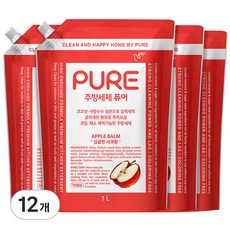 피죤퓨어 애플밤 주방세제, 1L, 12개