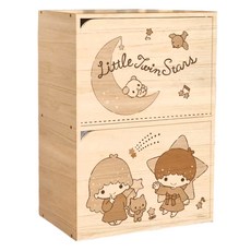 收納王妃 三麗鷗木門雙層櫃 星星派對, 淺木紋