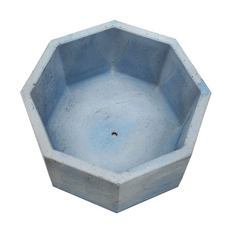 大八角水泥盆, 莫蘭迪藍, 1個