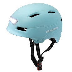 Headway 前後LED燈 電動滑板車 自行車 電動滑板車 安全帽 E3-10L, 霧面藍色, 1個