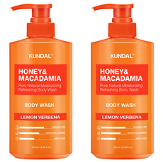 KUNDAL 昆黛爾 蜂蜜澳洲堅果保濕沐浴露 檸檬馬鞭草香, 500ml, 2瓶